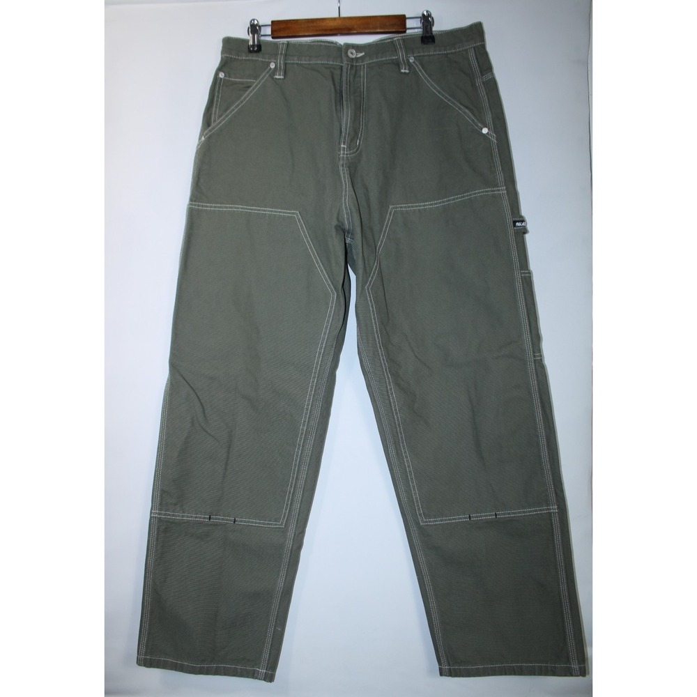 Palace Men's Size 34 Green Canvas 10 oz. Double Knee Pants